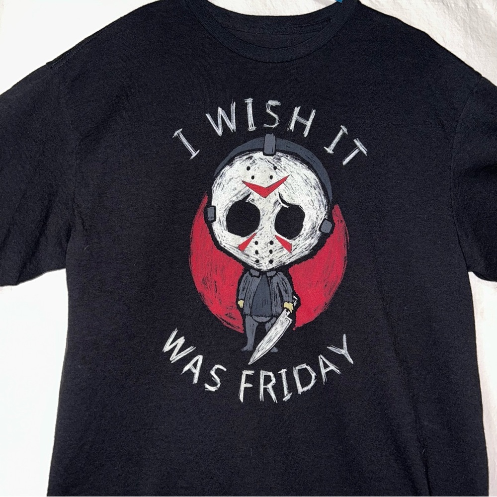 Friday the Thirteenth Jason Graphic Tee Shirt I wish it was Friday